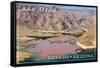 Lake Mead, Nevada - Arizona - Colorado River meets Lake Mead-Lantern Press-Framed Stretched Canvas