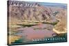 Lake Mead, Nevada - Arizona - Colorado River meets Lake Mead-Lantern Press-Stretched Canvas