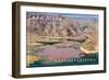 Lake Mead, Nevada - Arizona - Colorado River meets Lake Mead-Lantern Press-Framed Art Print