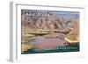 Lake Mead, Nevada - Arizona - Colorado River meets Lake Mead-Lantern Press-Framed Art Print