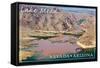 Lake Mead, Nevada - Arizona - Colorado River meets Lake Mead-Lantern Press-Framed Stretched Canvas