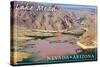 Lake Mead, Nevada - Arizona - Colorado River meets Lake Mead-Lantern Press-Stretched Canvas