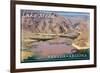 Lake Mead, Nevada - Arizona - Colorado River meets Lake Mead-Lantern Press-Framed Art Print