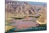 Lake Mead, Nevada - Arizona - Colorado River meets Lake Mead-Lantern Press-Mounted Art Print