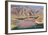 Lake Mead, Nevada - Arizona - Colorado River meets Lake Mead-Lantern Press-Framed Art Print