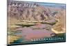 Lake Mead, Nevada - Arizona - Colorado River meets Lake Mead-Lantern Press-Mounted Art Print