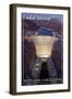 Lake Mead, Nevada - Arizona - Hoover Dam at Night-Lantern Press-Framed Art Print