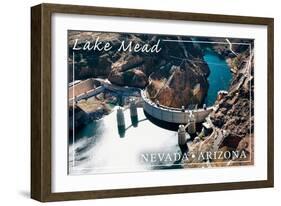 Lake Mead, Nevada - Arizona - Hoover Dam View-Lantern Press-Framed Art Print