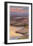 Lake Mead, Nevada - Arizona - Lake at Dusk-Lantern Press-Framed Art Print