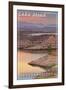Lake Mead, Nevada - Arizona - Lake at Dusk-Lantern Press-Framed Art Print