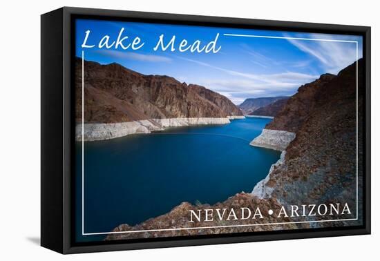 Lake Mead, Nevada - Arizona - Lake View-Lantern Press-Framed Stretched Canvas