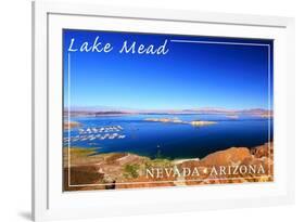 Lake Mead, Nevada - Arizona - Marina View-Lantern Press-Framed Art Print