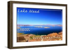 Lake Mead, Nevada - Arizona - Marina View-Lantern Press-Framed Art Print