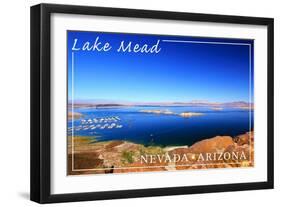 Lake Mead, Nevada - Arizona - Marina View-Lantern Press-Framed Art Print