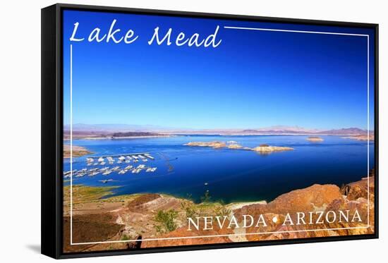 Lake Mead, Nevada - Arizona - Marina View-Lantern Press-Framed Stretched Canvas