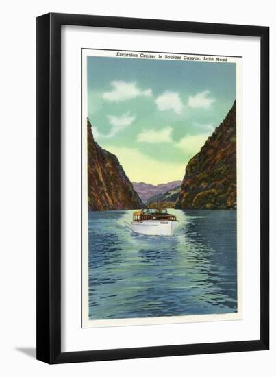 Lake Mead, Nevada, Boulder Canyon View of a Yacht-Lantern Press-Framed Art Print