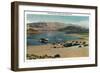 Lake Mead, Nevada, Panoramic View of the Boat Landing near Boulder City-Lantern Press-Framed Art Print