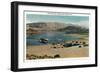 Lake Mead, Nevada, Panoramic View of the Boat Landing near Boulder City-Lantern Press-Framed Art Print