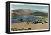 Lake Mead, Nevada, Panoramic View of the Boat Landing near Boulder City-Lantern Press-Framed Stretched Canvas