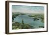 Lake Memphremagog, Vermont, Northern Aerial View of Lake from Owl's Head-Lantern Press-Framed Art Print