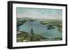 Lake Memphremagog, Vermont, Northern Aerial View of Lake from Owl's Head-Lantern Press-Framed Art Print