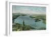 Lake Memphremagog, Vermont, Northern Aerial View of Lake from Owl's Head-Lantern Press-Framed Art Print