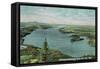 Lake Memphremagog, Vermont, Northern Aerial View of Lake from Owl's Head-Lantern Press-Framed Stretched Canvas
