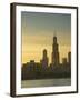 Lake Michigan and Skyline Including Sears Tower, Chicago, Illinois-Alan Copson-Framed Photographic Print