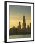 Lake Michigan and Skyline Including Sears Tower, Chicago, Illinois-Alan Copson-Framed Photographic Print