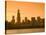 Lake Michigan and Skyline Including Sears Tower, Chicago, Illinois-Alan Copson-Stretched Canvas