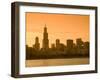 Lake Michigan and Skyline Including Sears Tower, Chicago, Illinois-Alan Copson-Framed Photographic Print