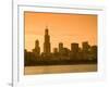 Lake Michigan and Skyline Including Sears Tower, Chicago, Illinois-Alan Copson-Framed Photographic Print