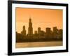 Lake Michigan and Skyline Including Sears Tower, Chicago, Illinois-Alan Copson-Framed Photographic Print