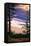 Lake Michigan - Sunset on Beach-Lantern Press-Framed Stretched Canvas