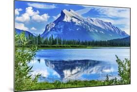 Lake Minnewanka Mount Inglismaldie, Banff National Park, Alberta, Canada-William Perry-Mounted Photographic Print
