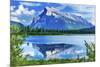 Lake Minnewanka Mount Inglismaldie, Banff National Park, Alberta, Canada-William Perry-Mounted Photographic Print