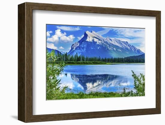 Lake Minnewanka Mount Inglismaldie, Banff National Park, Alberta, Canada-William Perry-Framed Photographic Print