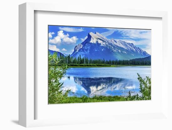 Lake Minnewanka Mount Inglismaldie, Banff National Park, Alberta, Canada-William Perry-Framed Photographic Print