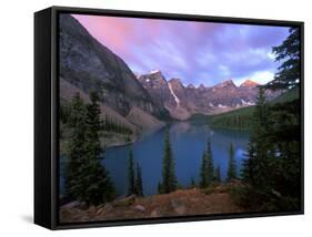 Lake Moraine at Dawn, Banff National Park, Alberta, Canada-Rob Tilley-Framed Stretched Canvas