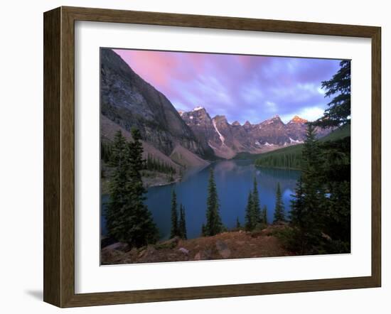 Lake Moraine at Dawn, Banff National Park, Alberta, Canada-Rob Tilley-Framed Premium Photographic Print