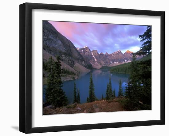 Lake Moraine at Dawn, Banff National Park, Alberta, Canada-Rob Tilley-Framed Premium Photographic Print