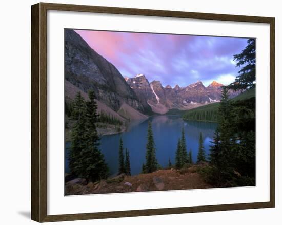 Lake Moraine at Dawn, Banff National Park, Alberta, Canada-Rob Tilley-Framed Photographic Print