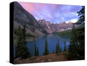 Lake Moraine at Dawn, Banff National Park, Alberta, Canada-Rob Tilley-Stretched Canvas