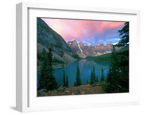 Lake Moraine at Dawn, Banff National Park, Alberta-Rob Tilley-Framed Premium Photographic Print