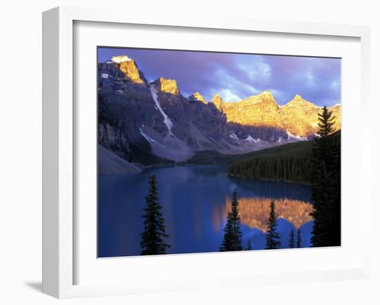 Lake Moraine at First Light, Banff National Park, Alberta, Canada-Rob Tilley-Framed Premium Photographic Print