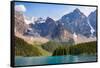 Lake Moraine, Near Lake Louise, Banff National Park, Canadian Rockies-Luis Leamus-Framed Stretched Canvas