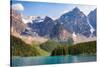 Lake Moraine, Near Lake Louise, Banff National Park, Canadian Rockies-Luis Leamus-Stretched Canvas