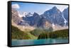 Lake Moraine, Near Lake Louise, Banff National Park, Canadian Rockies-Luis Leamus-Framed Stretched Canvas