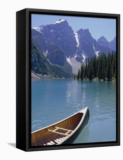 Lake Moraine, Rocky Mountains, Alberta, Canada-Robert Harding-Framed Stretched Canvas