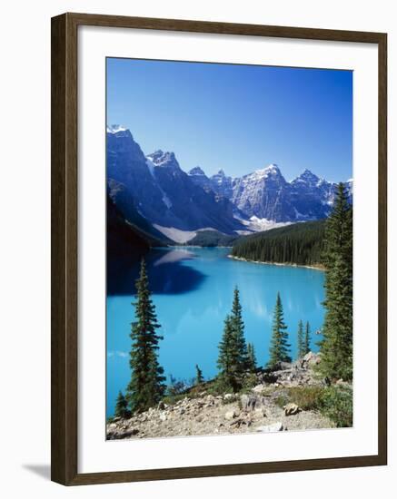 Lake Moraine, Valley of the Ten Peaks, Banff National Park, Alberta, Canada-Hans Peter Merten-Framed Photographic Print